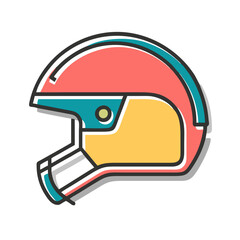Obraz premium Colorful Football Helmet Vector Illustration for Sports Equipment Design and Marketing Use