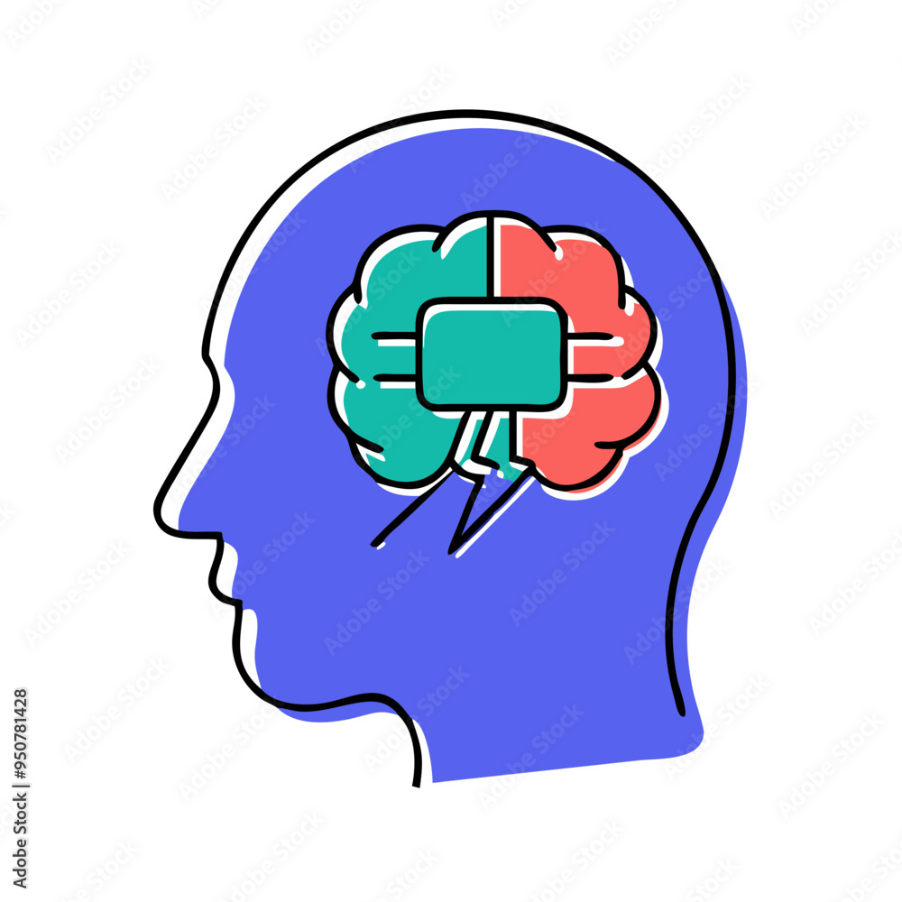 Aufkleber artificial intelligence brain chip concept vector illustration for technology and science projects