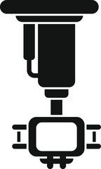 This simple vector icon represents a surgery medical lamp hanging from the ceiling