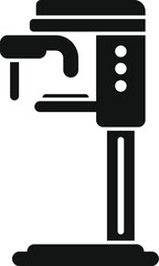 Black silhouette of a mammography machine used in hospitals for breast cancer screening and diagnosis