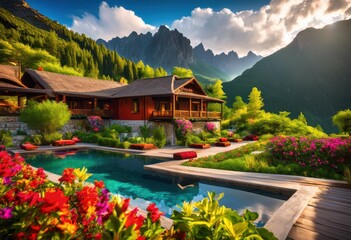 stunning landscape featuring luxurious lodgings surrounded natural beauty top notch facilities, accommodation, amenities, nature, luxury, views