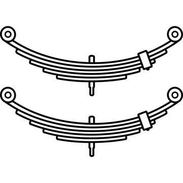 Leaf spring. Vector outline illustration.