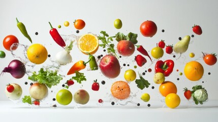 A Splash of Fresh Fruits and Vegetables