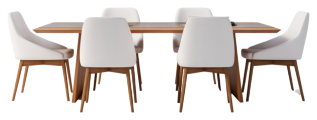 PNG Modern dining table with chairs
