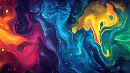 Obraz premium Vibrant Abstract Fluid Art with Bold Color Transitions