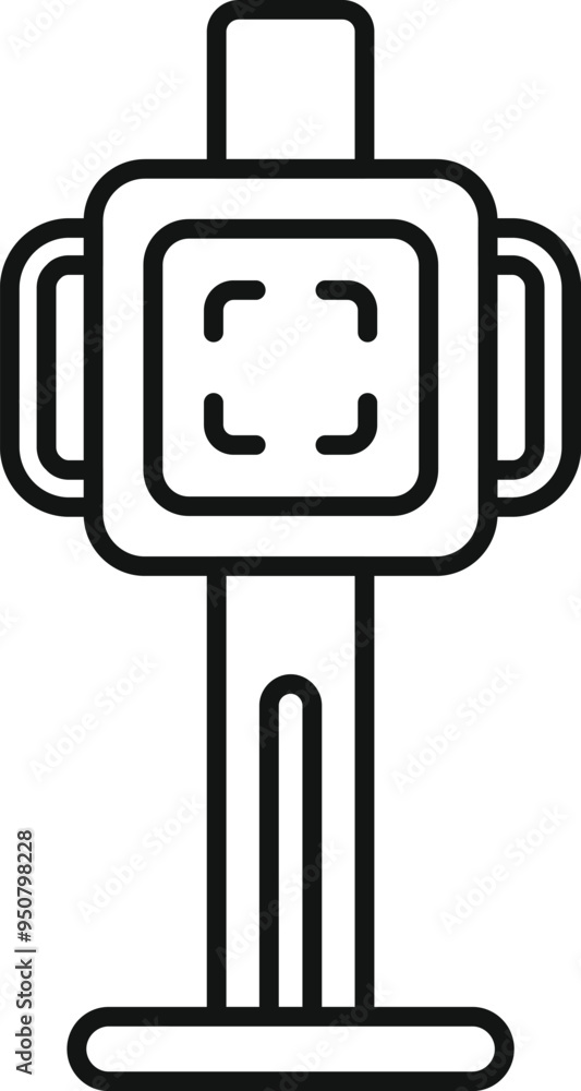 Poster 3d scanner scanning object icon thin line vector illustration