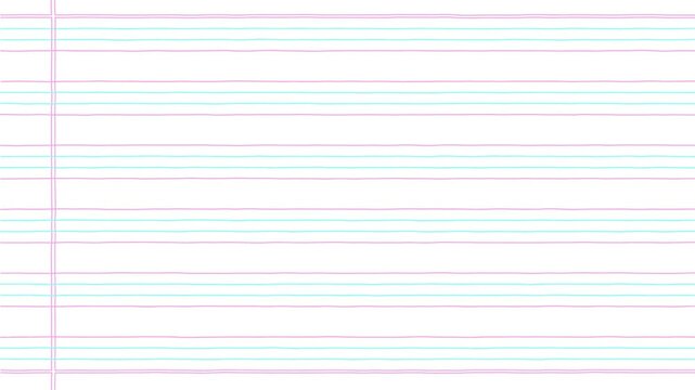 margin line on white paper animation and effect clip 