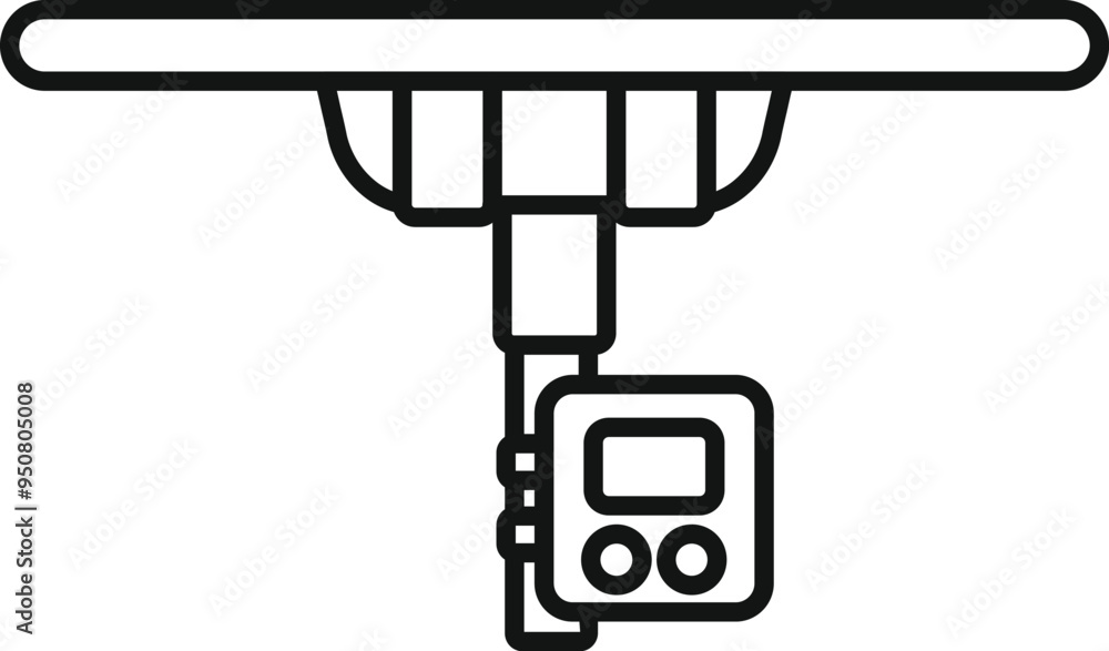 Aufkleber radio direction finding equipment detecting signal icon outline vector