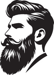 Man bearded face silhouette design