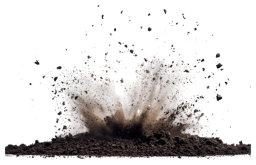 PNG Exploding soil with debris flying