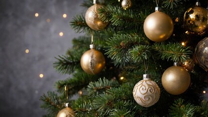 Naklejka premium colorful christmas tree decorations on a christmas tree close up