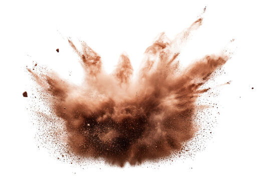PNG Exploding brown powder isolated background