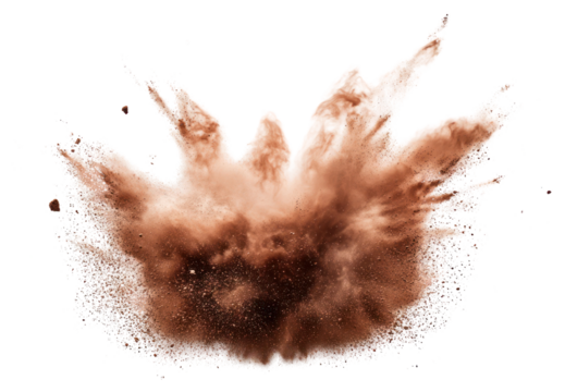 PNG Exploding brown powder isolated background