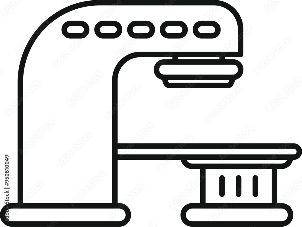 Poster magnetic resonance imaging scanner performing scan procedure line icon