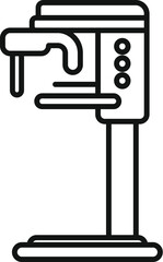 Line art icon of a mammography machine, emphasizing the importance of early detection and women's health