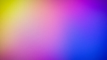 A bright, grainy 4K gradient background with a lively mix of yellow, pink, and blue hues. Perfect for eye-catching digital designs, modern art, or vibrant wallpapers