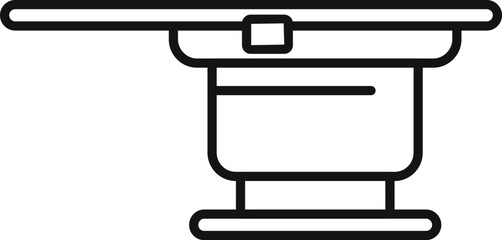Medical linear icon of an operating table representing surgery and hospitals