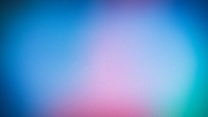 Obraz premium A soft, grainy 4K gradient background featuring a blend of light blue, pink, and teal hues. Perfect for calming digital designs, modern art projects, or serene wallpapers