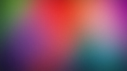 A vibrant, grainy 4K gradient background featuring a dynamic blend of green, red, purple, and teal hues. Ideal for eye-catching digital designs, creative projects, or modern art