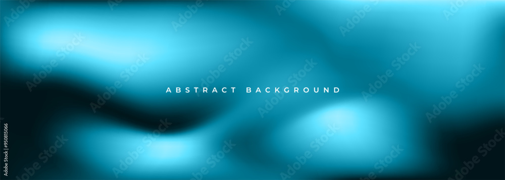 Aufkleber Bright blue holographic background. Abstract blue liquid gradient creative banner. Blurred soft blend color gradation minimalist background. Vector illustration.