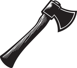 Black and white axe silhouette design