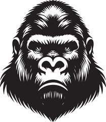 Gorilla head silhouette design