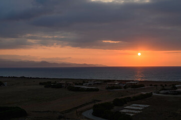 beautiful sunset on the Mediterranean sea island of Cyprus