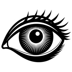 vector icon of the eyes vector silhouette illustration with white background 