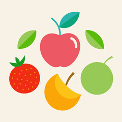 set of fruits vector