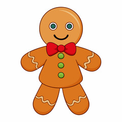 Christmas Gingerbread Man with white background