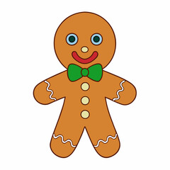 Christmas Gingerbread Man with white background