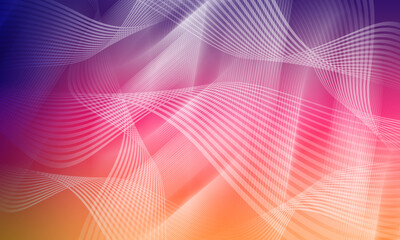 Obraz premium abstract blur white woven, curved, overlapping lines on gradient orange and violet background, decor, banner, template, copy space