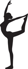 Black and white yoga silhouette design