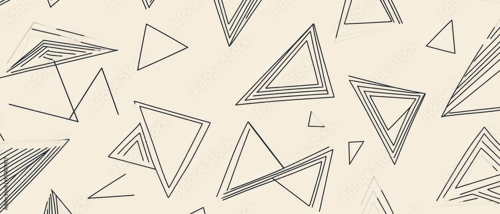 Poster a pattern of triangles and squares is drawn in black and white