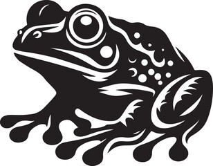 Black and white frog silhouette design