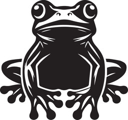 Black and white frog silhouette design