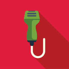 Green ultrasound transducer probe performing a medical scan procedure, healthcare and diagnostics concept