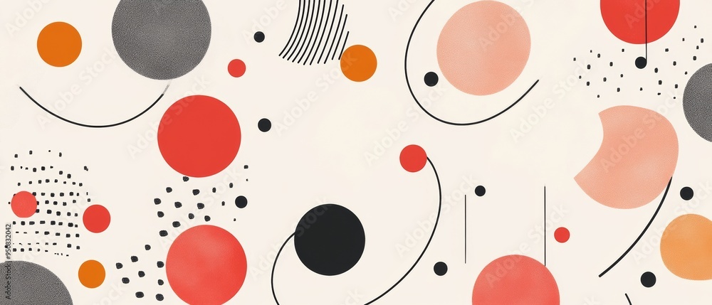 Poster a colorful abstract painting with many different sized circles