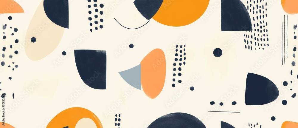 Poster a colorful abstract painting with many different shapes and sizes