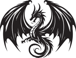 A dragon silhouette design