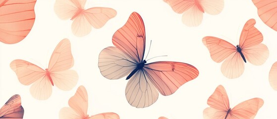 A butterfly pattern with pink and white butterflies