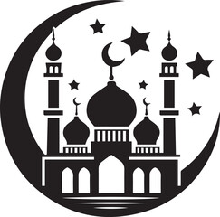A mosque silhouette design