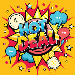 Hot Deal Colorful background banner sales with text effect template