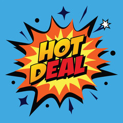 Fototapeta premium Hot Deal Colorful background banner sales with text effect template