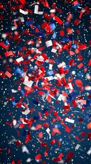 American festive banner with confetti