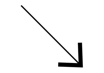 Icono negro de flecha en diagonal hacia abajo