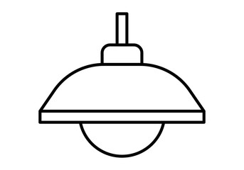 Icono negro de lámpara de techo simple