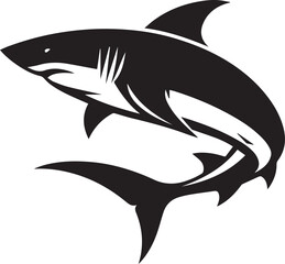 Black and white shark silhouette design