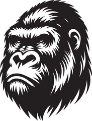 Gorilla head silhouette design