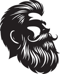 Man bearded face silhouette design